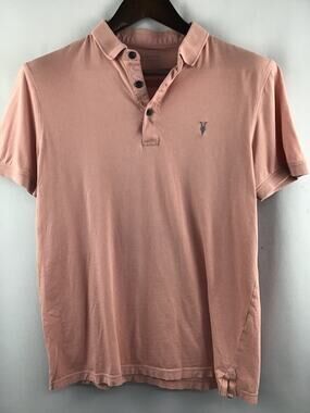 Women’s AllSaints Dusty Pink Polo Shirt Size Medium